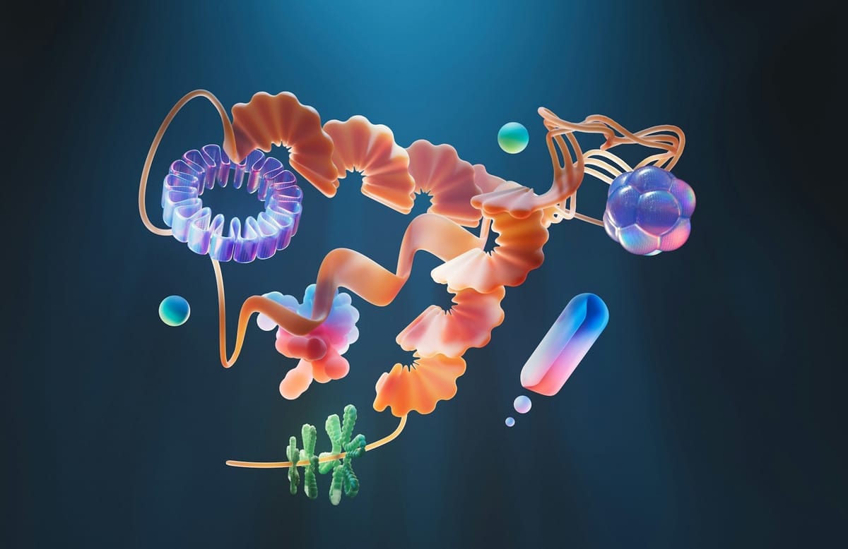 An AI-generated image of a random variety of organelles.